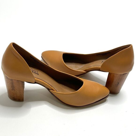 THE ROOT COLLECTIVE Heels Women's size 8 Chrissie Honey Mustard Tan Pumps Shoes - Picture 6 of 13